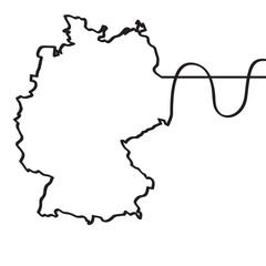 Map of Germany. Continous line