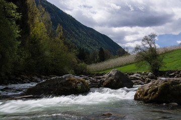 Naklejka na ściany i meble Fluss Noce in Südtirol, Italien