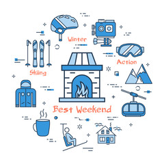 Blue Best Weekend Mountain Concept