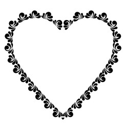 Vector black painted heart