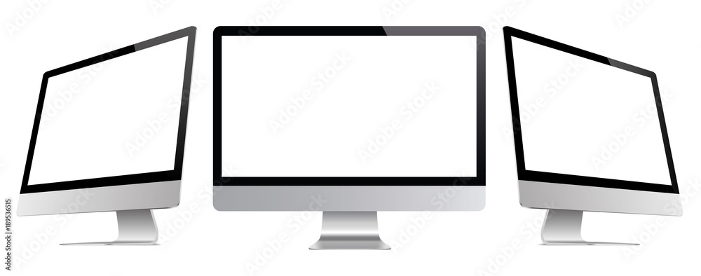 Poster set of computers in a flat style vector