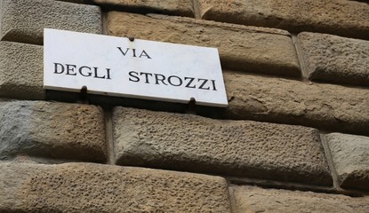 Name of Street in Florence in Italy