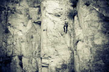 Young Climber Rock Climbing