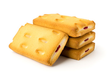 Shortbread cookies on white background.