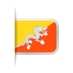 Bhutan Flag Vector Bookmark Icon
