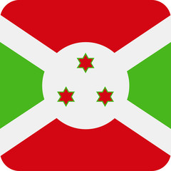 Burundi Flag Vector Square Flat Icon