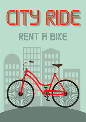City ride, bike rent flyer