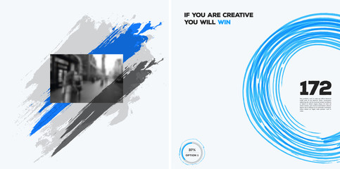 Set of abstract vector design elements for graphic poster