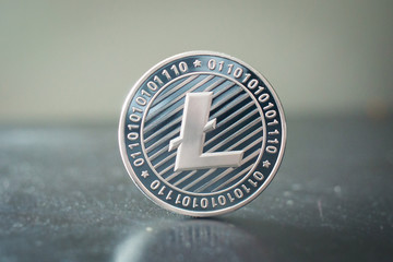 Litecoin coin close up