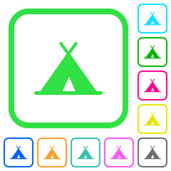 Tent vivid colored flat icons
