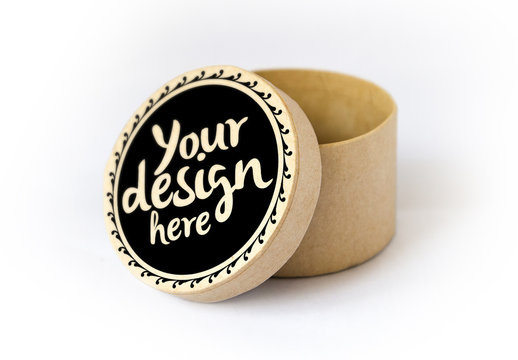Round Cardboard Box Mockup 1