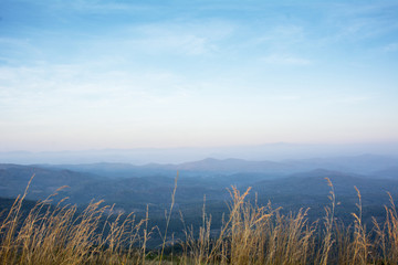 Mountains in Thailand with filter effect retro vintage style