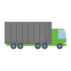 gray and green  truck  vector illustration