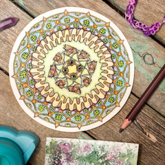 Zendala. Mandala. Flat lay