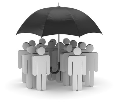 People Under an Umbrella