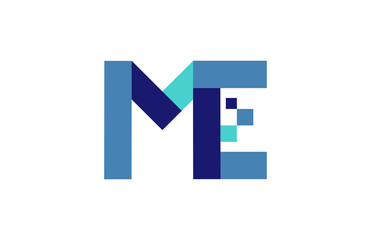 ME Digital Ribbon Letter Logo