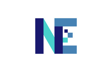 NE Digital Ribbon Letter Logo