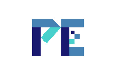 PE Digital Ribbon Letter Logo