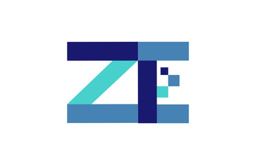 ZE Digital Ribbon Letter Logo