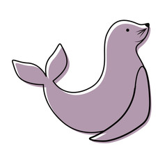 cartoon seal icon image