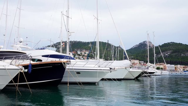 Yachts in the harbour of Port d'Antratx, Mallorca, Balearic islands, Spain