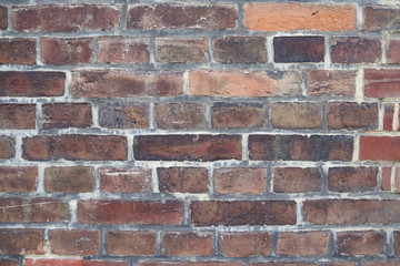 Masonry: Red clinker base at an old office building