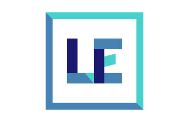 LE Square Ribbon Letter Logo