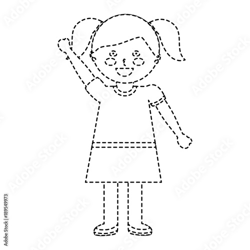  happy Girl With Pigtails Kid Child Icon Image Vector Illustration