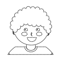 happy boy kid child icon image vector illustration design  black dotted line