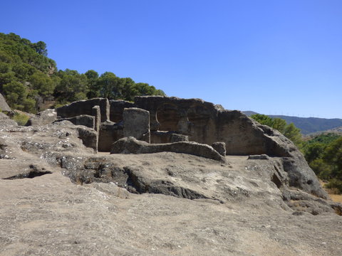 Ruinas de Bobastro, Ardales, Guadalteba (Málaga) en Andalucia,España. Conjunto arqueológico medieval de los siglos noveno y décimo