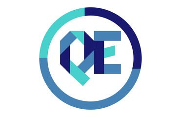 QE Global Circle Ribbon letter Logo