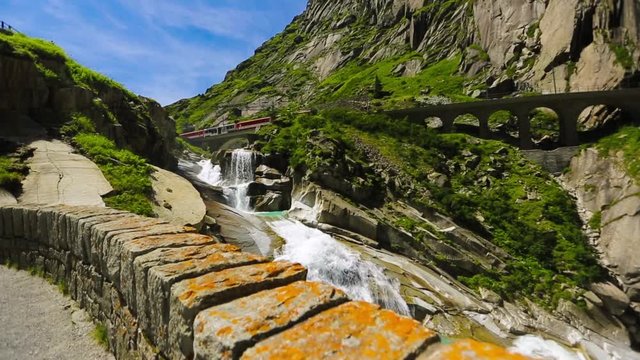 gotthard andermatt switzerland bridge alps river