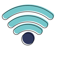 wifi signal icon in watercolor silhouette vector illustration