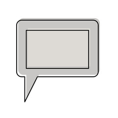 Naklejka premium dialogue box icon with tail and frame in watercolor silhouette vector illustration