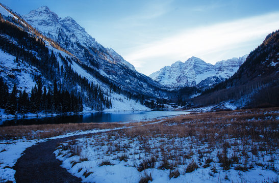 Maroon Bells In Winter