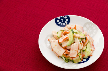 中華いかとキュウリの和え物