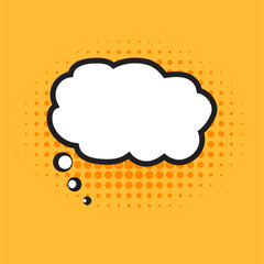 blank template comic speech bubble vector illustration with pop art style on yellow background.