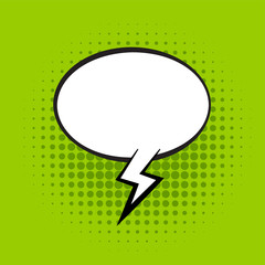 blank template comic speech bubble vector illustration with pop art style on green background.