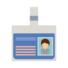 identification card with half body man picture and faceless with short hair in colorful silhouette vector illustration