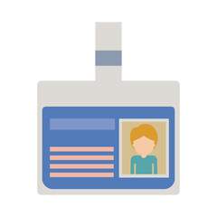 Fototapeta premium identification card with half body guy picture and faceless with short hair in colorful silhouette vector illustration