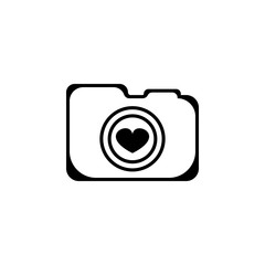 logo camera with love icon. Elements of camera icon for concept and web apps. Illustration  icon for website design and development, app development. Premium icon