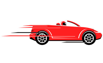 Speeding convertible vehicle vector image