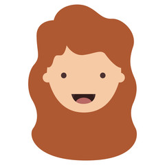 people graphic face of woman with long wavy hair in colorful silhouette vector illustration