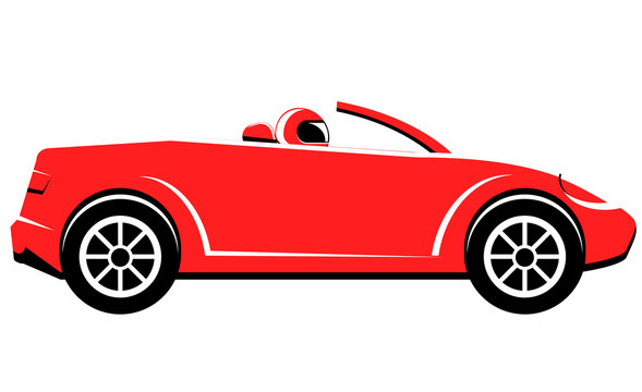 Convertible car with driver vector image