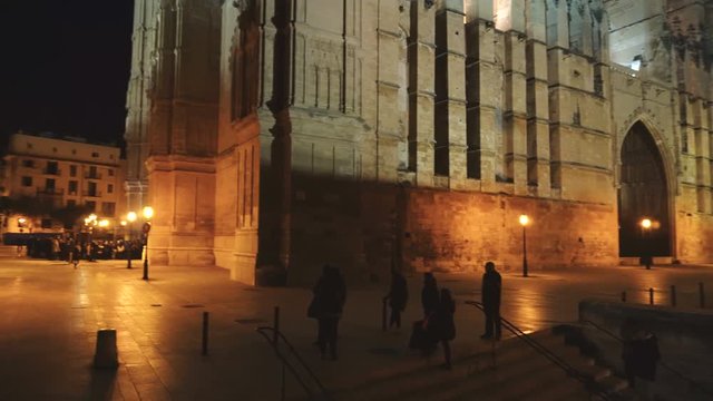 La Seu, Cathedral of Palma de Mallorca at the nighttime