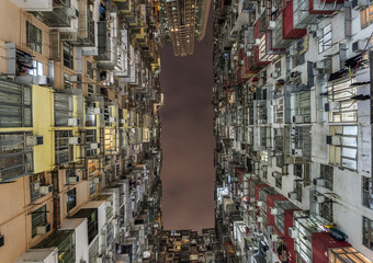Yick Fat Building is a Concrete jungle located in Hong Kong which is one of densely populated human settlement