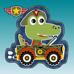 monster cartoon on military vehicle