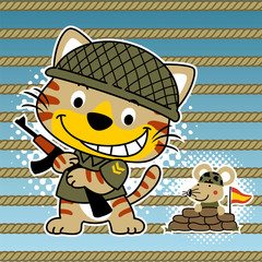cute animals soldier cartoon