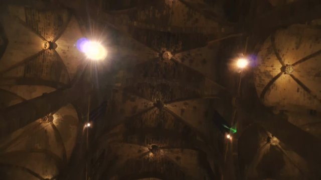 La Seu, Cathedral of Palma de Mallorca at the nighttime