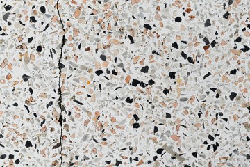 broken old white stone wall for background